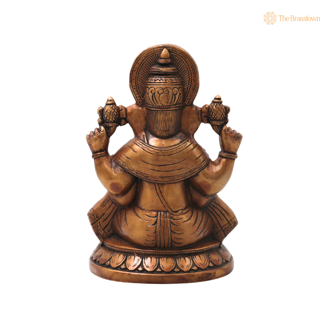 Brass Ganesha Ganapati Idol – Traditional Chola Style Ganapati Vinayaka Murti for Pooja, Home Mandir, Décor & Gifting 9 Inch