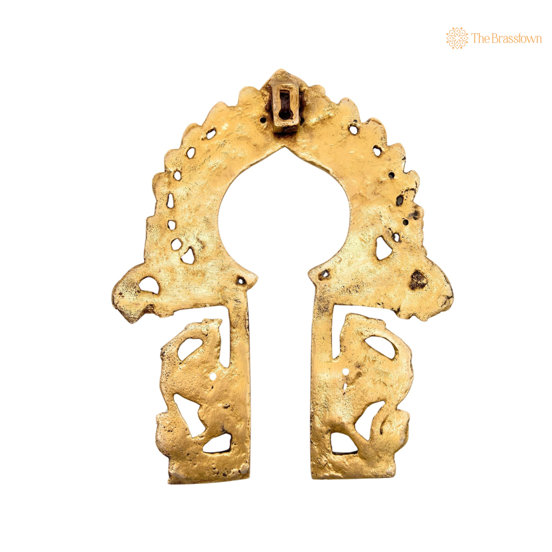 Antique Brass Peacock Temple Arch Frame 10 Inch