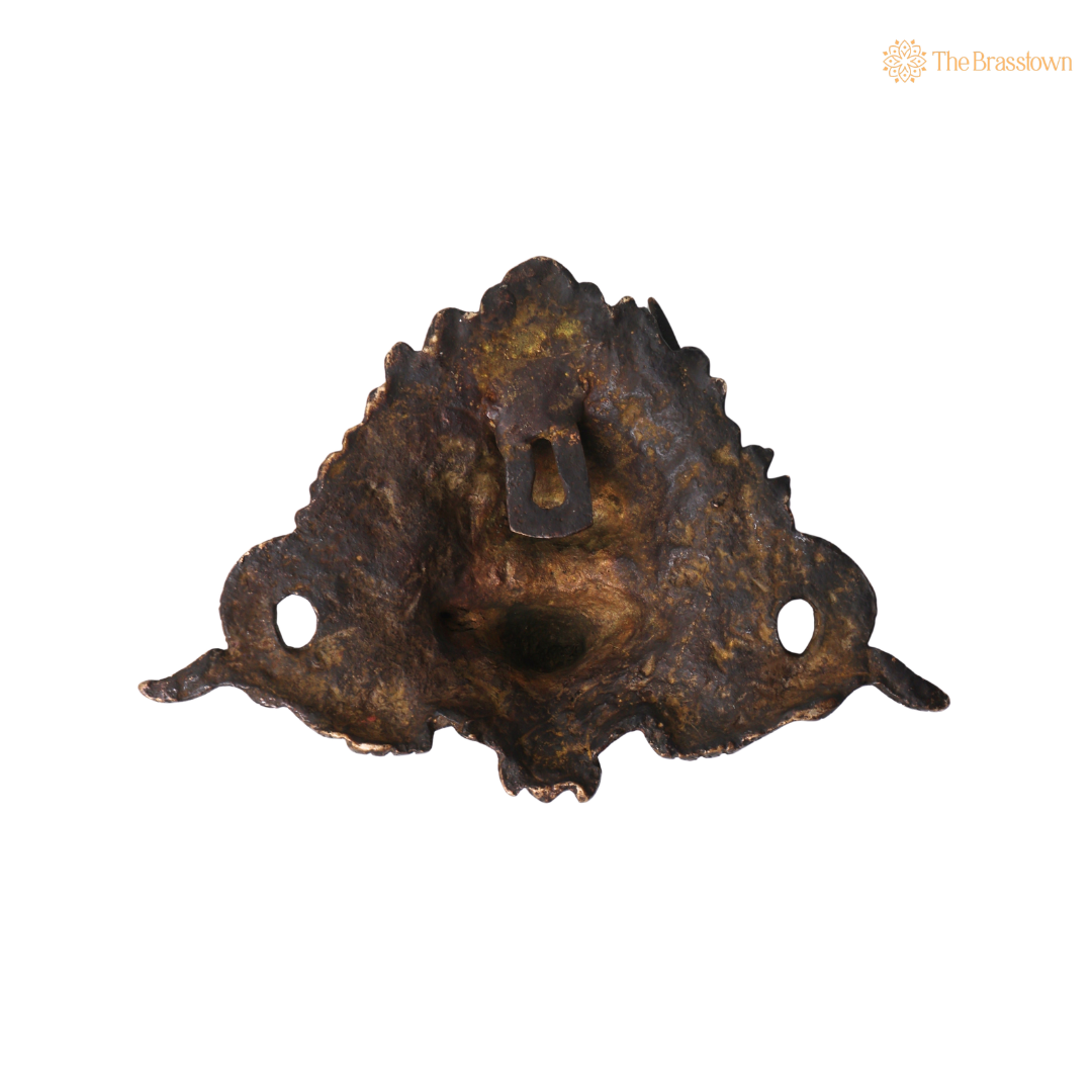 Brass Garuda Mask Wall Hanging – Handcrafted Vishnu Vahana Garuda Mask for Temple, Home Mandir, Spiritual Décor & Gifting 4.5 Inch