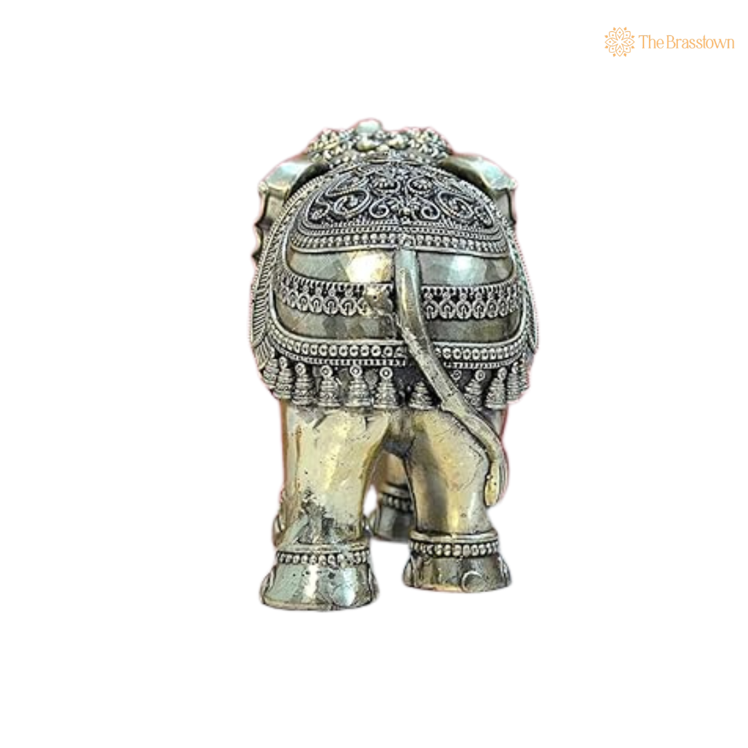 Brass Elephant Idol 3 Inch β home mandir puja decor India