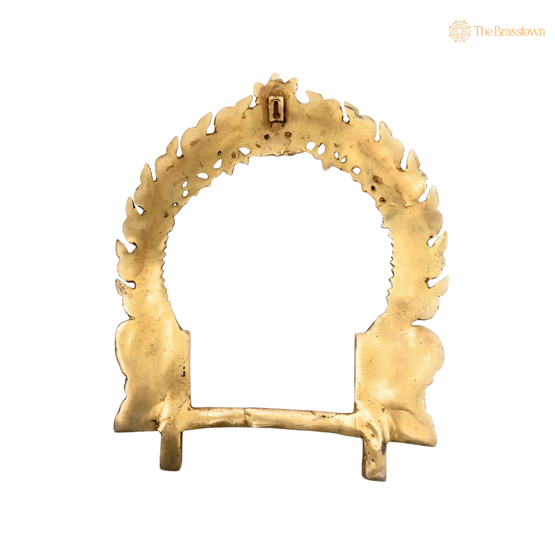 Brass Handcrafted Hand-Carved Prabhaval Arch – Handcrafted Arch Wall Hanging for Home Temple, Deity Décor & Spiritual Ambience 17 Inch