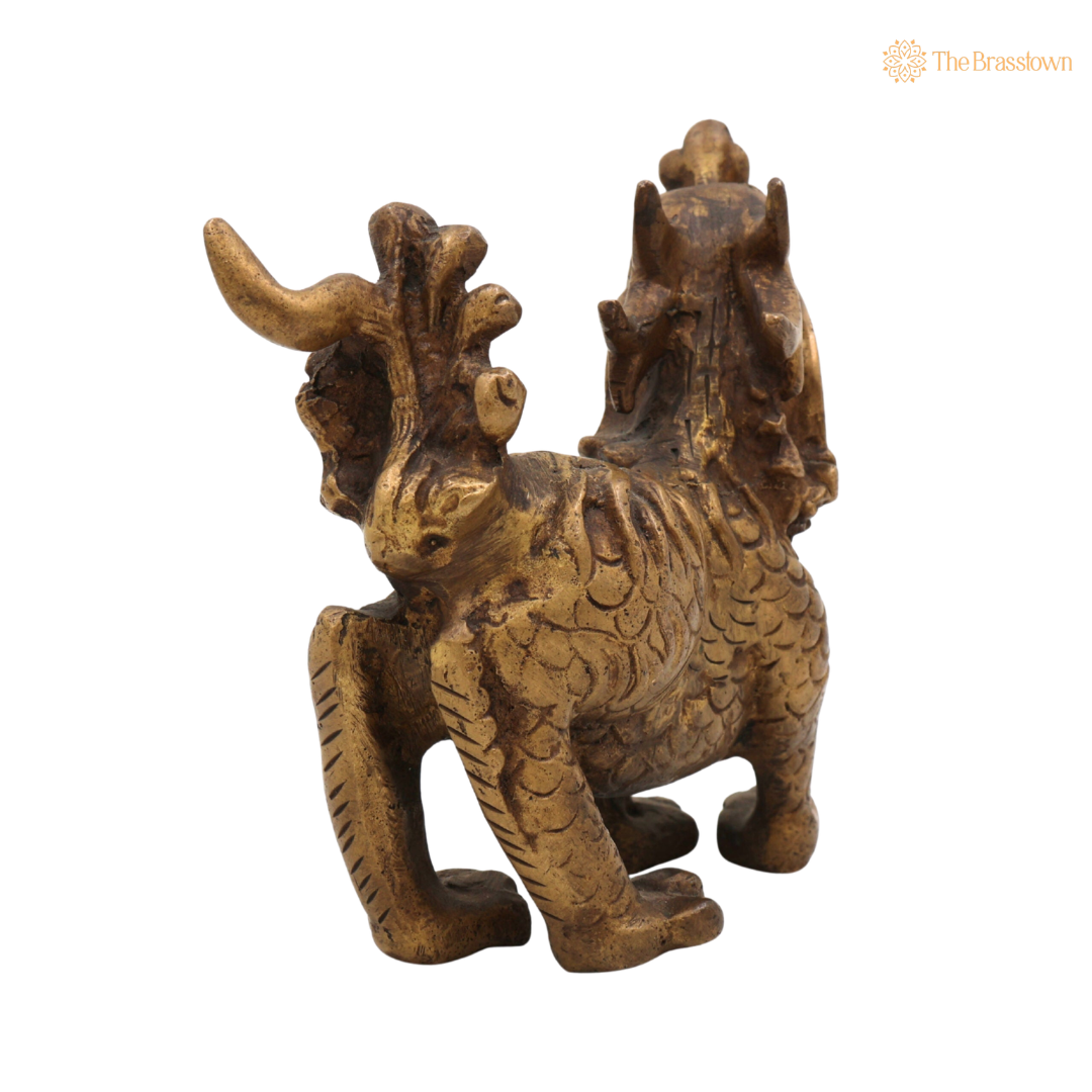 Brass Exquisite Dragon Idol 5 Inch – home mandir puja decor India