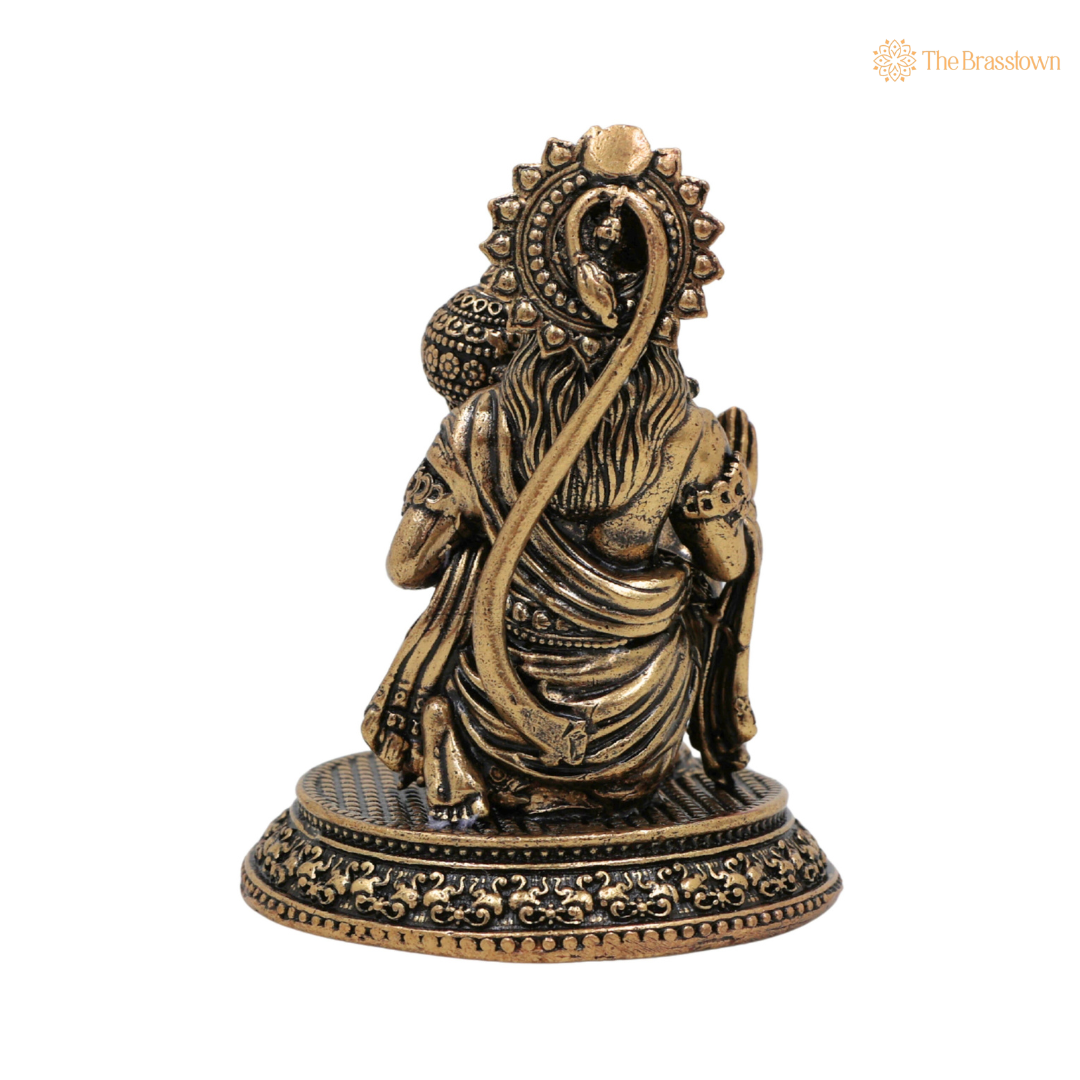 Brass Hanuman Idol 2.5 Inch – home mandir puja decor India