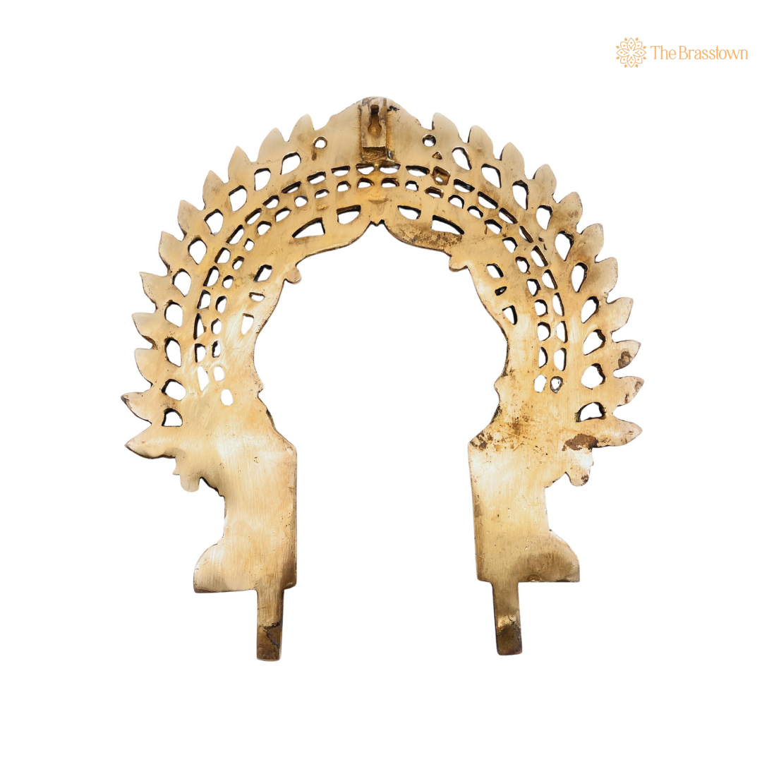 Traditional Brass Arch Frame with Peacock Motifs 13 Inch