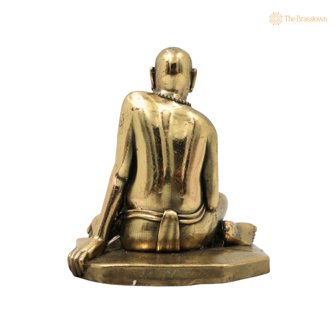 Brass Handcrafted Shri Swami Samarth Maharaj Idol – Divine Swami Samarth Murti for Pooja, Home Mandir, Spiritual Décor & Gifting 4 Inch