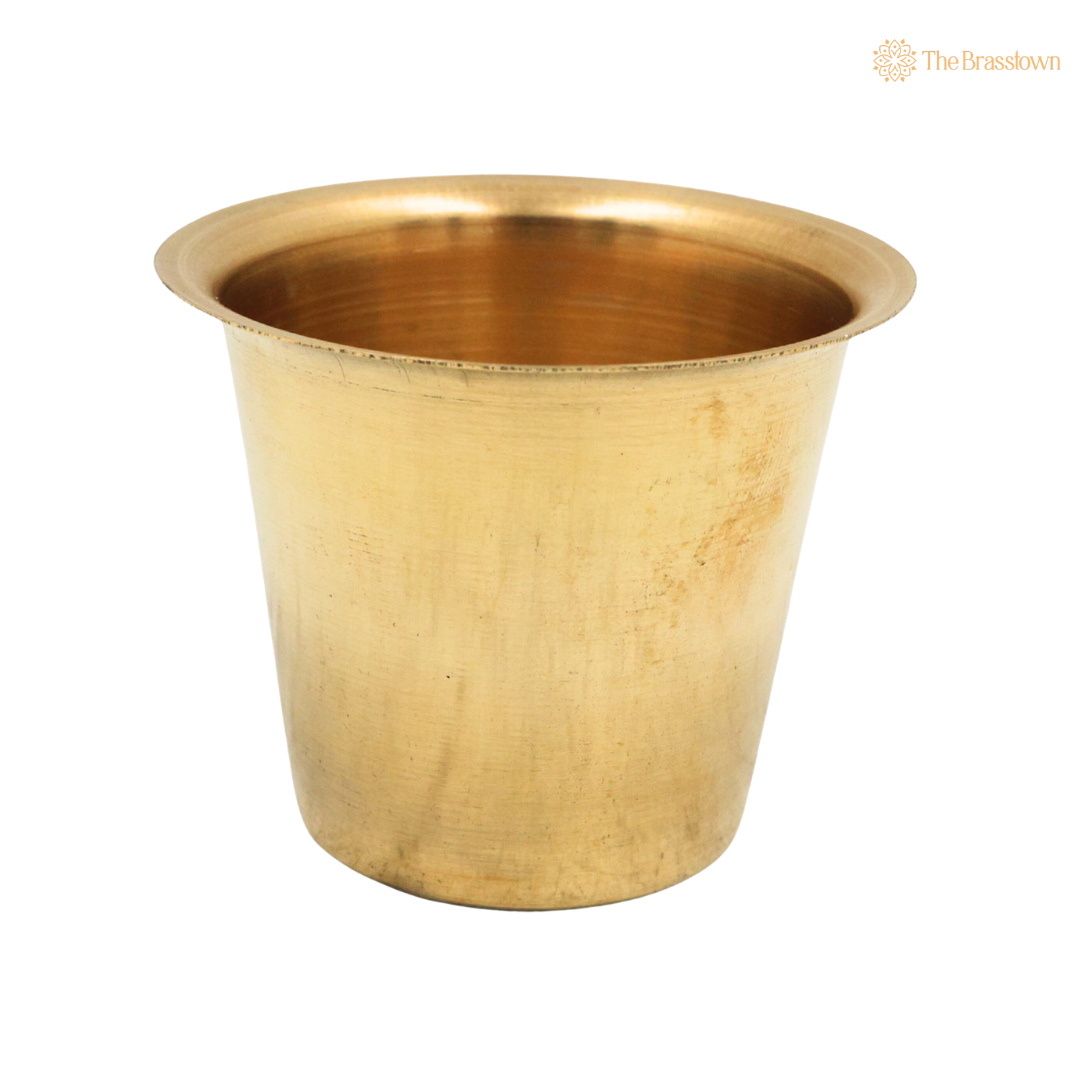 Brass Tumbler – Peetal Tea & Coffee Cup with Heat Retention for Café, Restaurant, Home & Coffee Counter Display 2.5 Inch