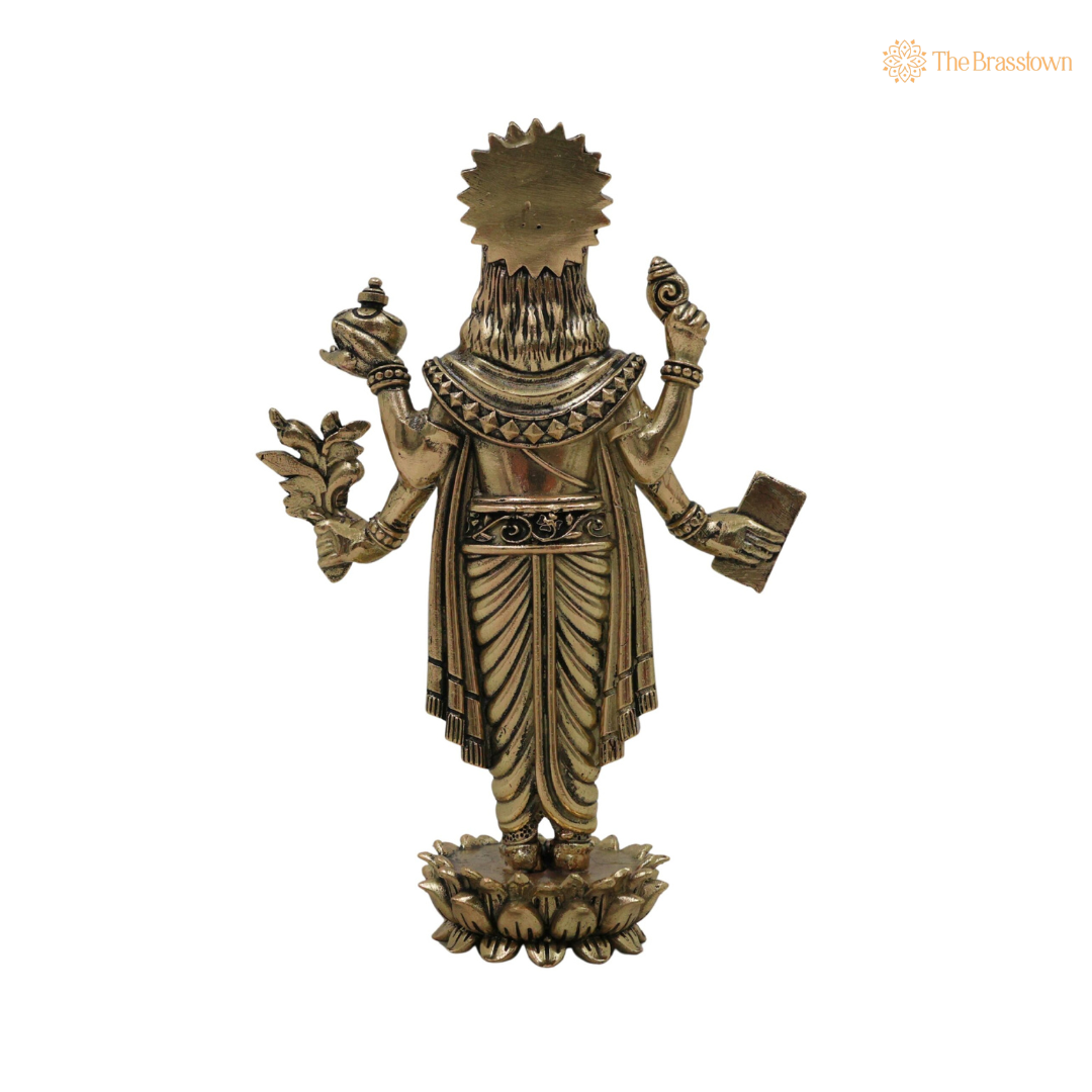 Brass Dhanvantari Idol 6 Inch – home mandir puja decor India