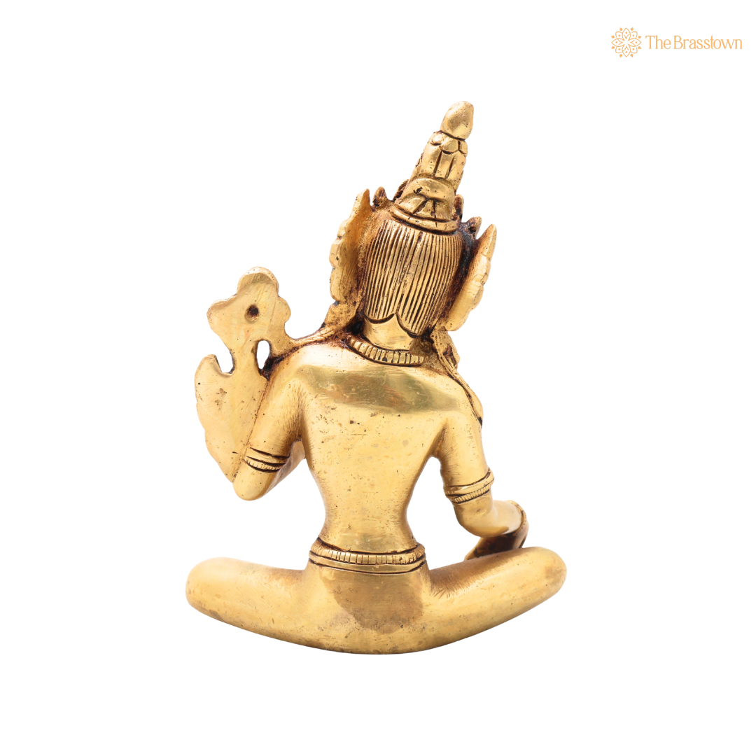 Brass Maa Tara Mahavidya Idol – Handcrafted Traditional Unique Chola Style Tara Maa Murti for Pooja, Home Mandir, Spiritual Décor & Gifting 6.5 Inch