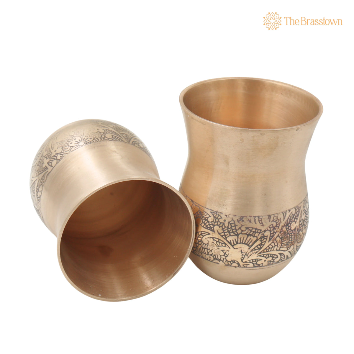 Bronze Glass Set of 2 – Handcrafted Traditional Indian Drinkware Pair for Pooja, Home Decor & Gifting 4 Inch 4