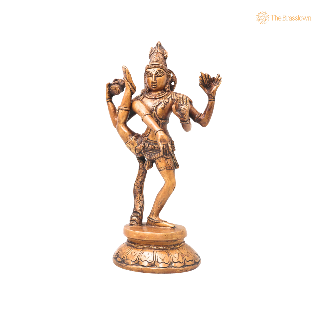 Brass Nataraja Sculpture – Handcrafted Chola Style Dancing Shiva Idol for Pooja, Home Mandir, Temple Décor & Spiritual Gifting 12.5 Inch