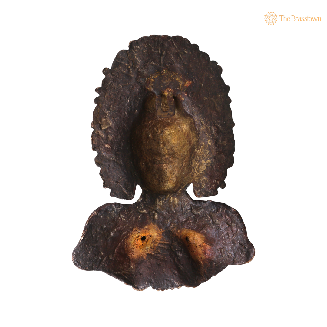 Brass Shakyamuni Buddha Face Wall Decor – A Symbol of Serenity and Enlightenment 8.5 Inch