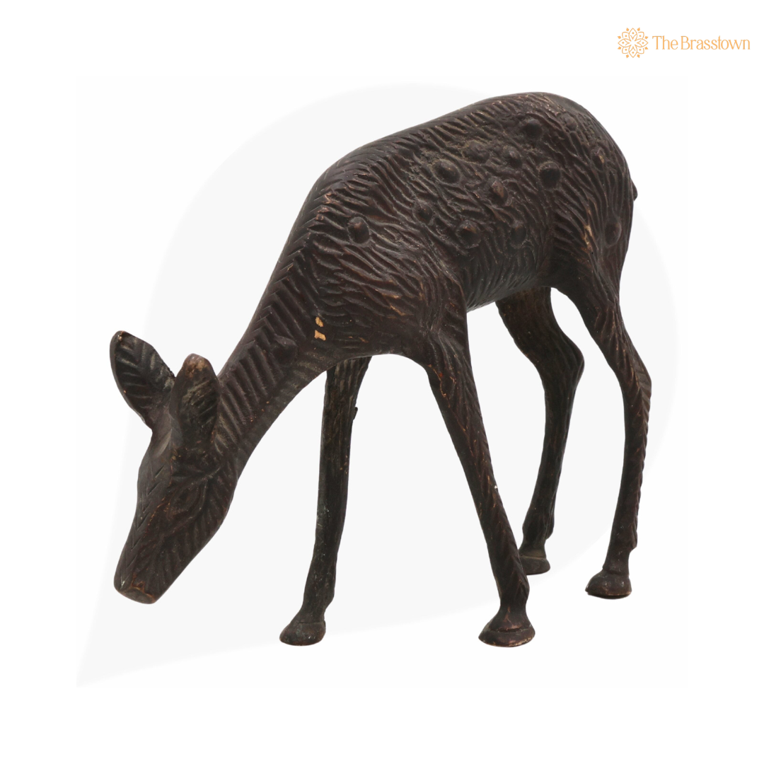 Brass Handcrafted Deer Idol 4.5 Inch β home mandir puja decor India