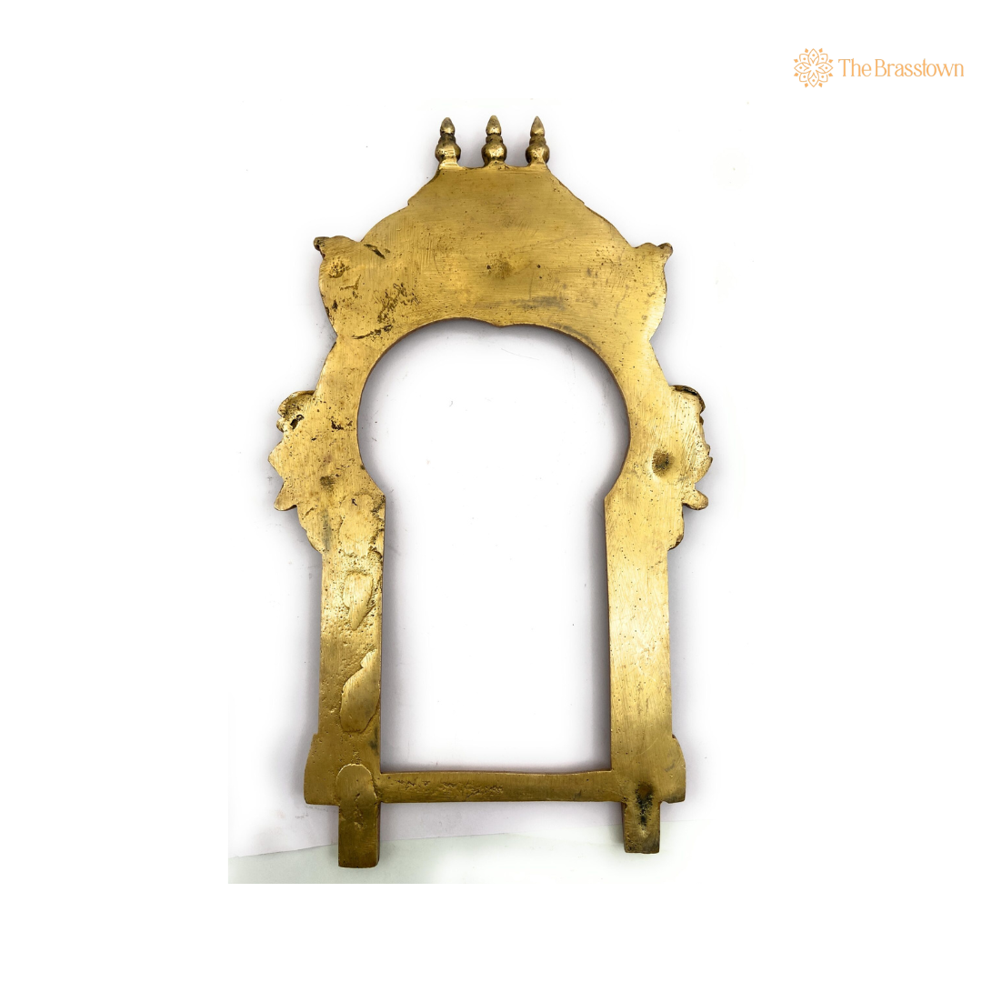 Antique Brass Temple Arch with Intricate Motifs 12 Inch