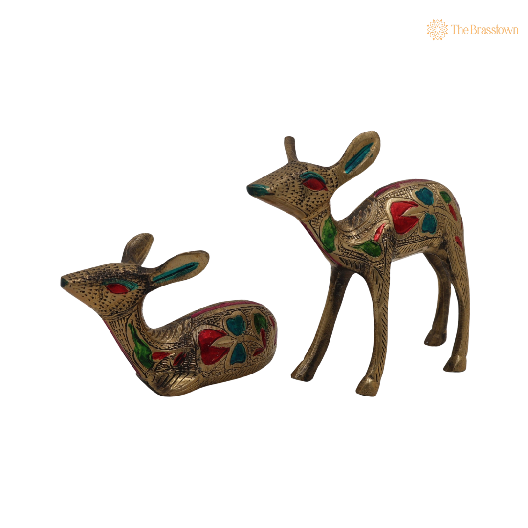 Brass Handcrafted Set of 2 4.5 Inch – home mandir puja decor India