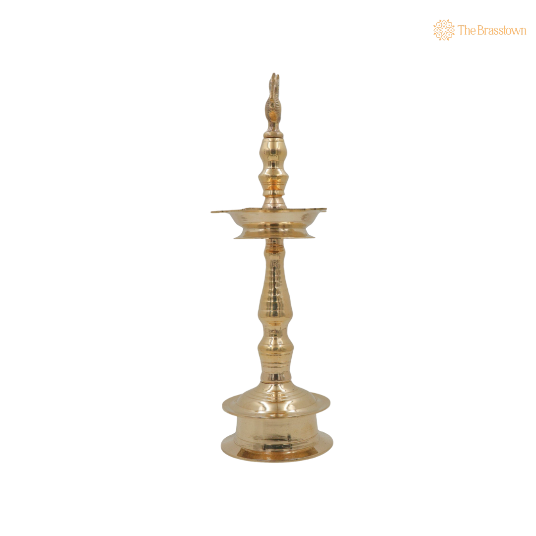 Handcrafted Brass Kuthu Vilakku β Traditional Deepam Diya Lamp for Pooja, Temple & Home DΓ©cor 15.5 Inch