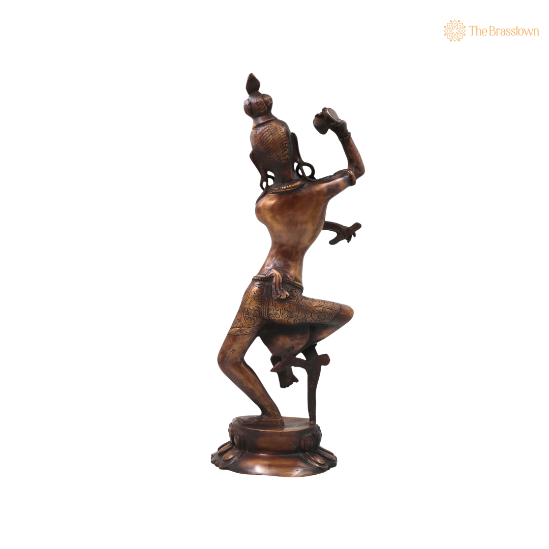 Brass Nataraja Sculpture – Handcrafted Unique Chola Style Dancing Shiva Idol for Pooja, Home Mandir, Temple Décor & Spiritual Gifting 17 Inch