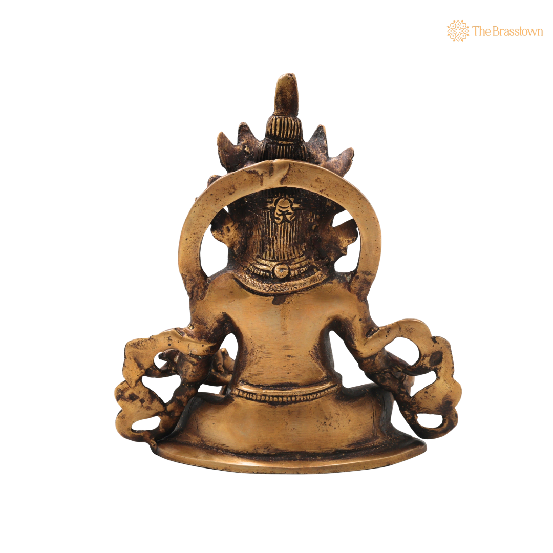 Handcrafted Brass Kubera Idol – Handcrafted Vaishravana Wealth Murti for Vastu, Pooja, Home Mandir, Décor & Spiritual Gifting 6.5 Inch