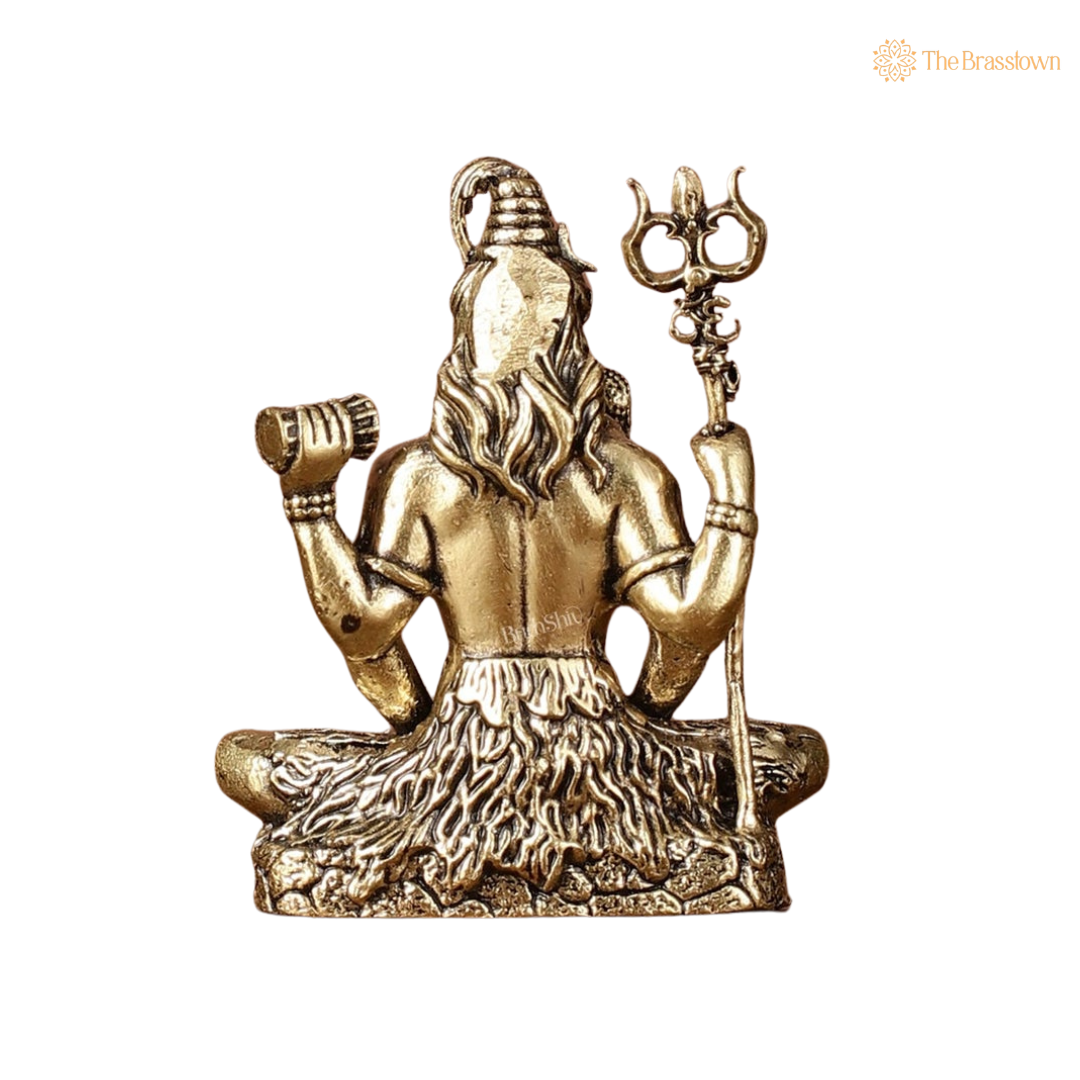 Brass Lord Shiva Idol 2 Inch – home mandir puja decor India