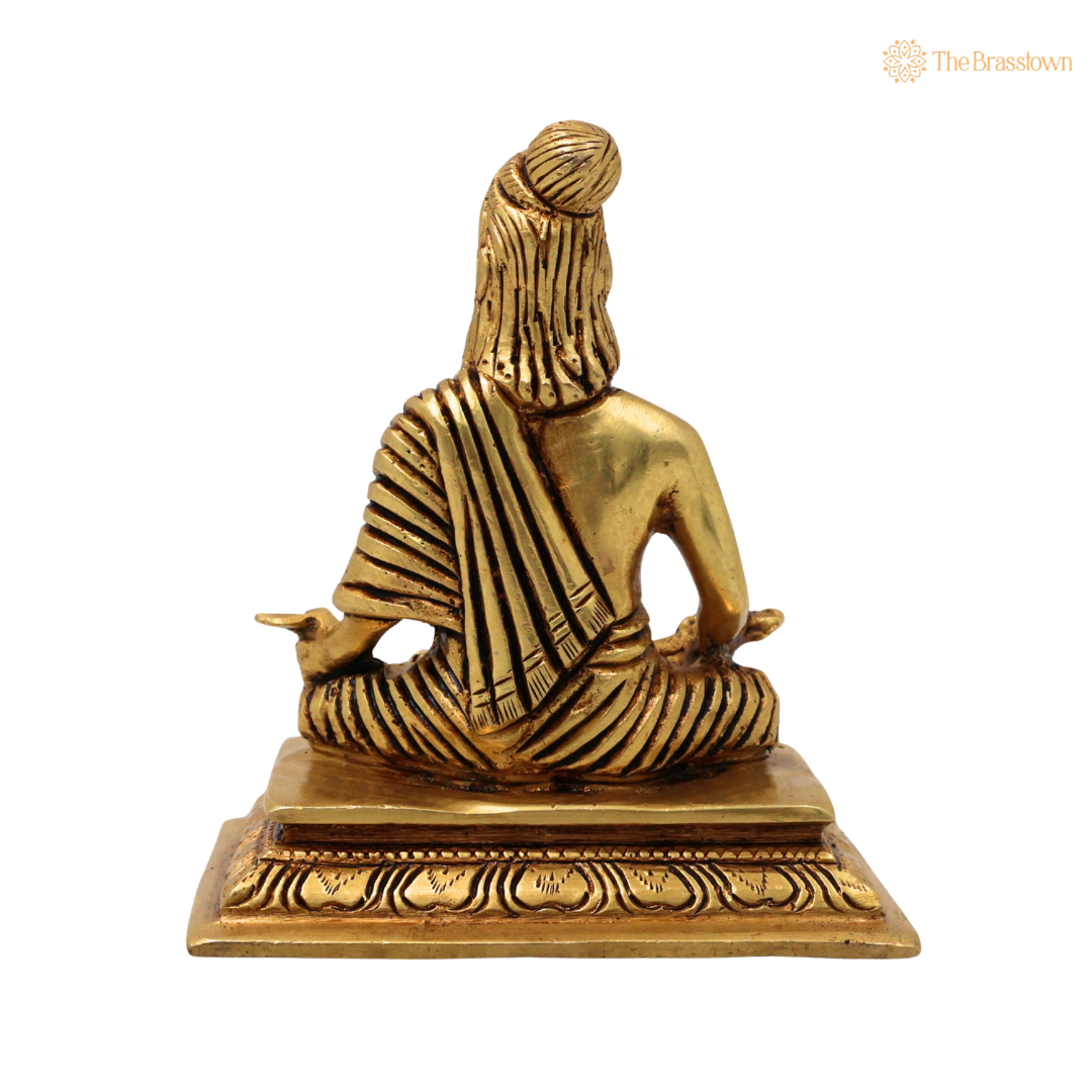 Brass Thiruvalluvar Idol β Handcrafted Tiruvalluvar Statue, Tamil Poet & Tirukkural Author Murti for Home DΓ©cor, Study Room & Gifting 4.5 Inch