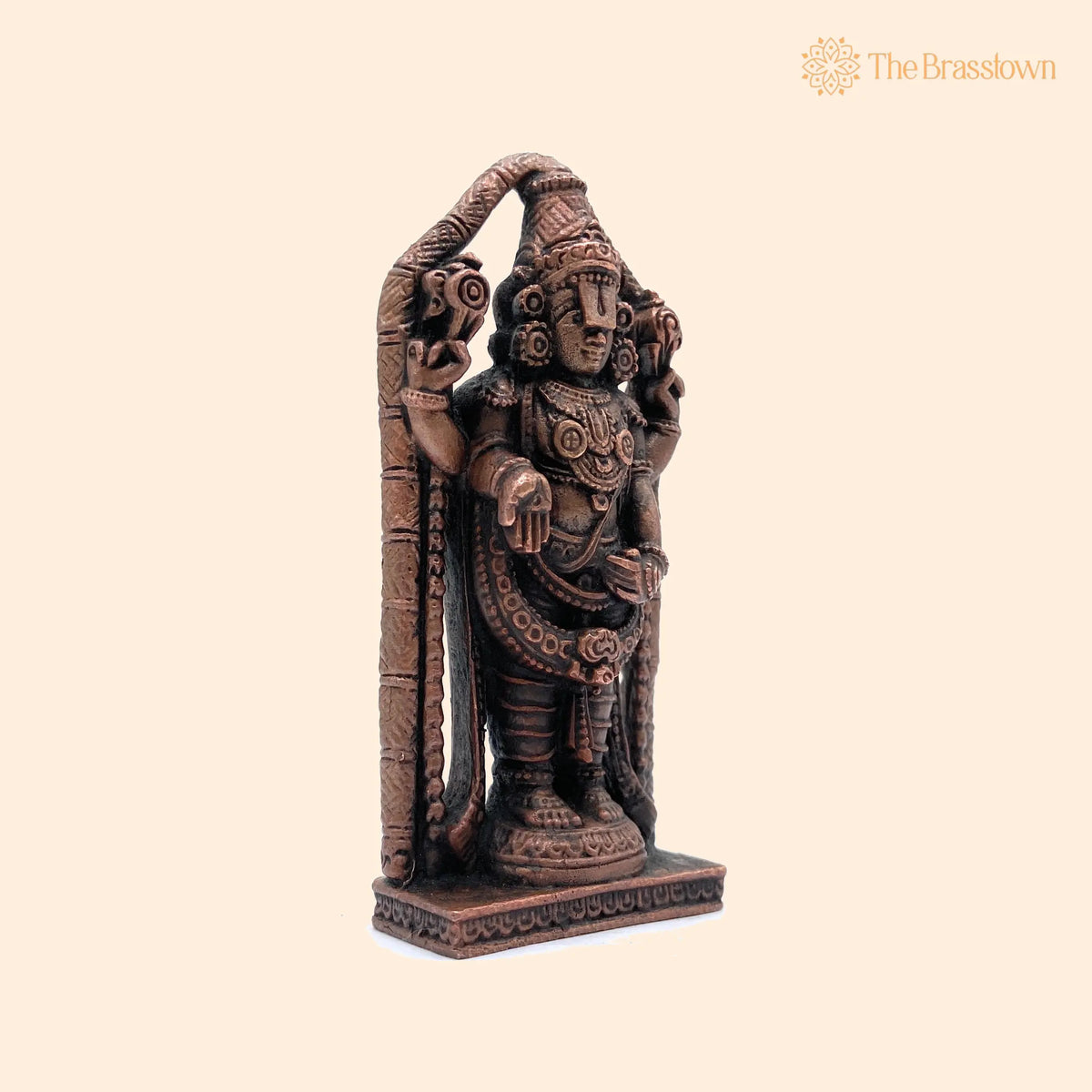 Copper Tirupati Balaji Idol – Handcrafted Lord Venkateswara Murti, Balaji Maharaj Pooja Moort 4 Inch 1