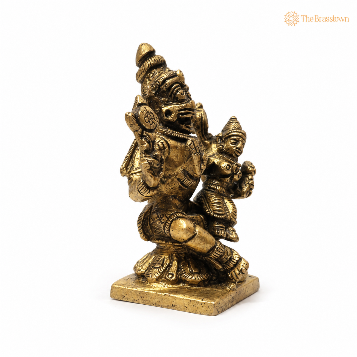 Brass Lakshmi Narasimha Idol – Traditional Narahari Swamy Murti for Pooja, Home Mandir, Spiritual Décor & Gifting 2.5 Inch