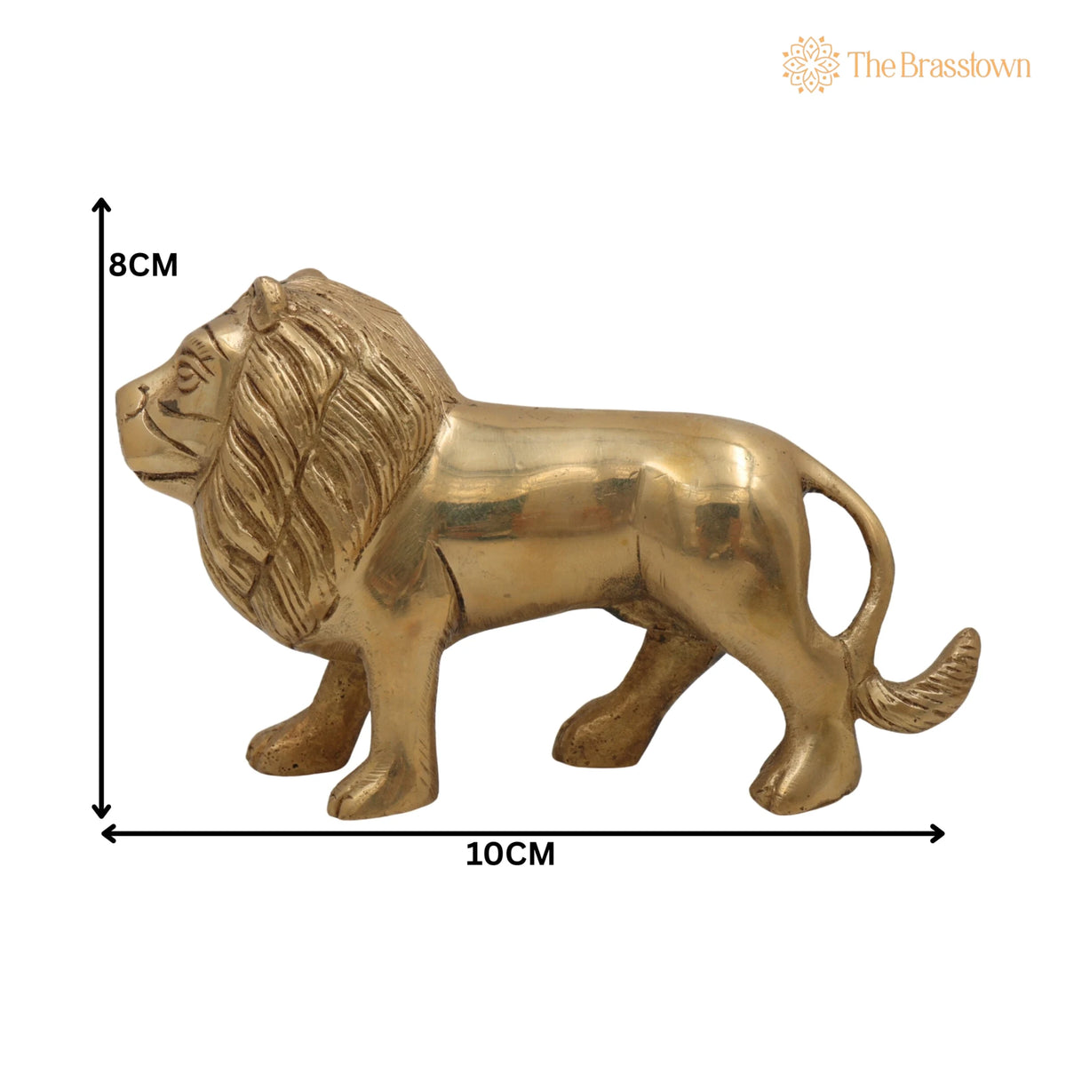 Brass Handcrafted Lion Idol – Handcrafted Simha Sher Narasimha Sculpture for Home, Temple & Office Décor, Peetal, Pittal 4.5 Inch 5