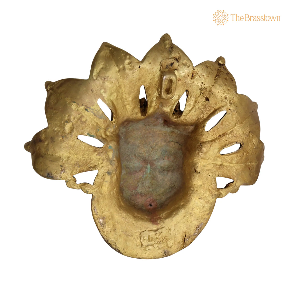 Brass Bhairava Face Idol – Handcrafted Kala Bhairav Murti for Pooja, Home Temple, Spiritual Décor & Protection 9 Inch 4