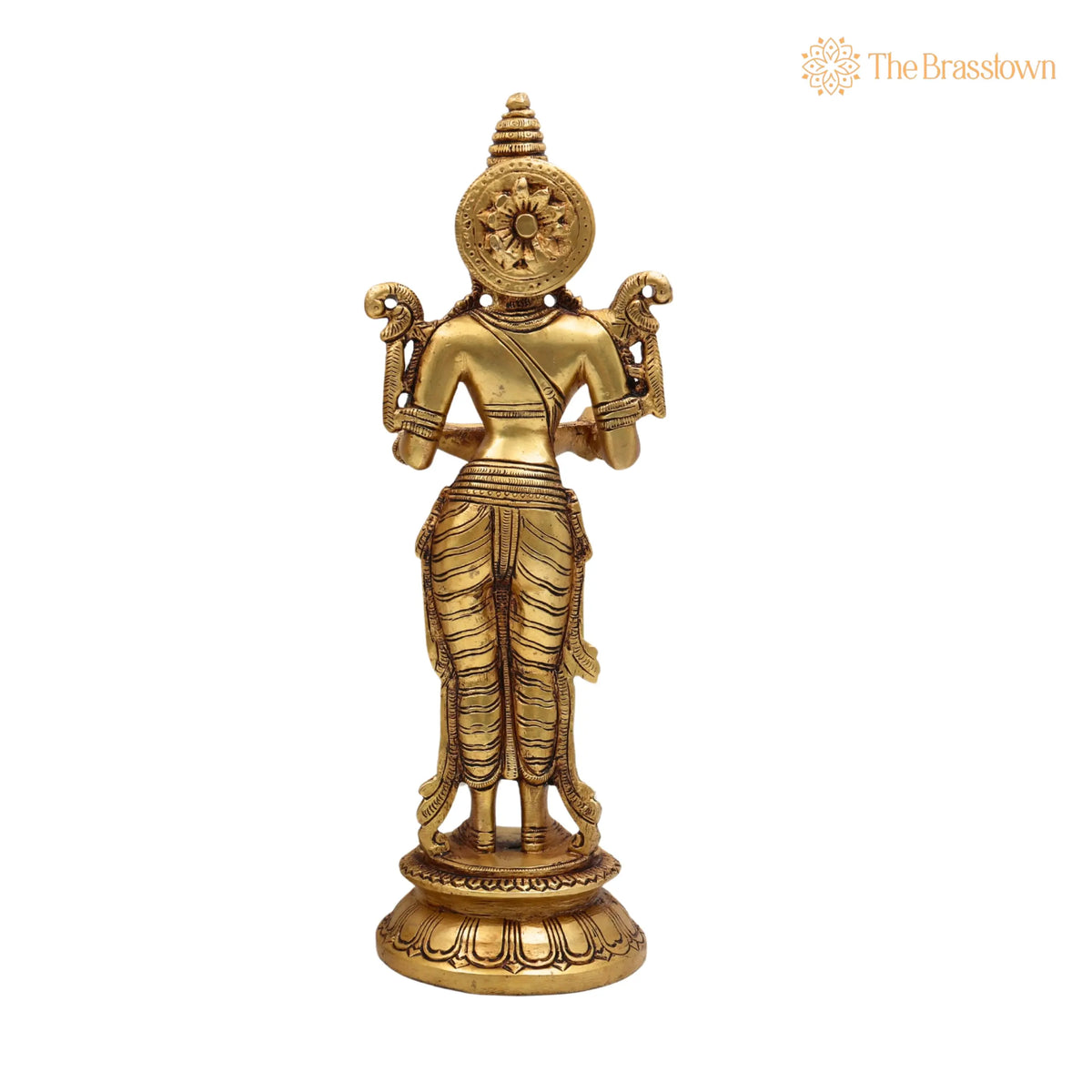 Brass Deepalakshmi Diya – Handcrafted Traditional Lady Holding Deepam, Deep lakshmi, Pital Laxmi Lamp for Pooja, Home Temple Décor & Gifting 11.5 Inch 4