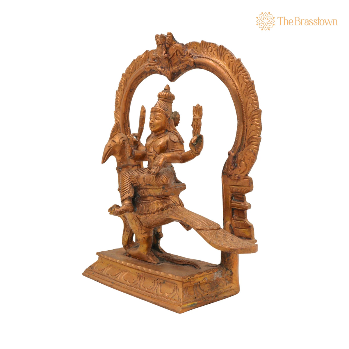 Handcrafted Bronze Kartikeya Idol – Murugan, Skanda, Kumara Panchaloha Sculpture for Pooja & Temple Décor 8 Inch 3