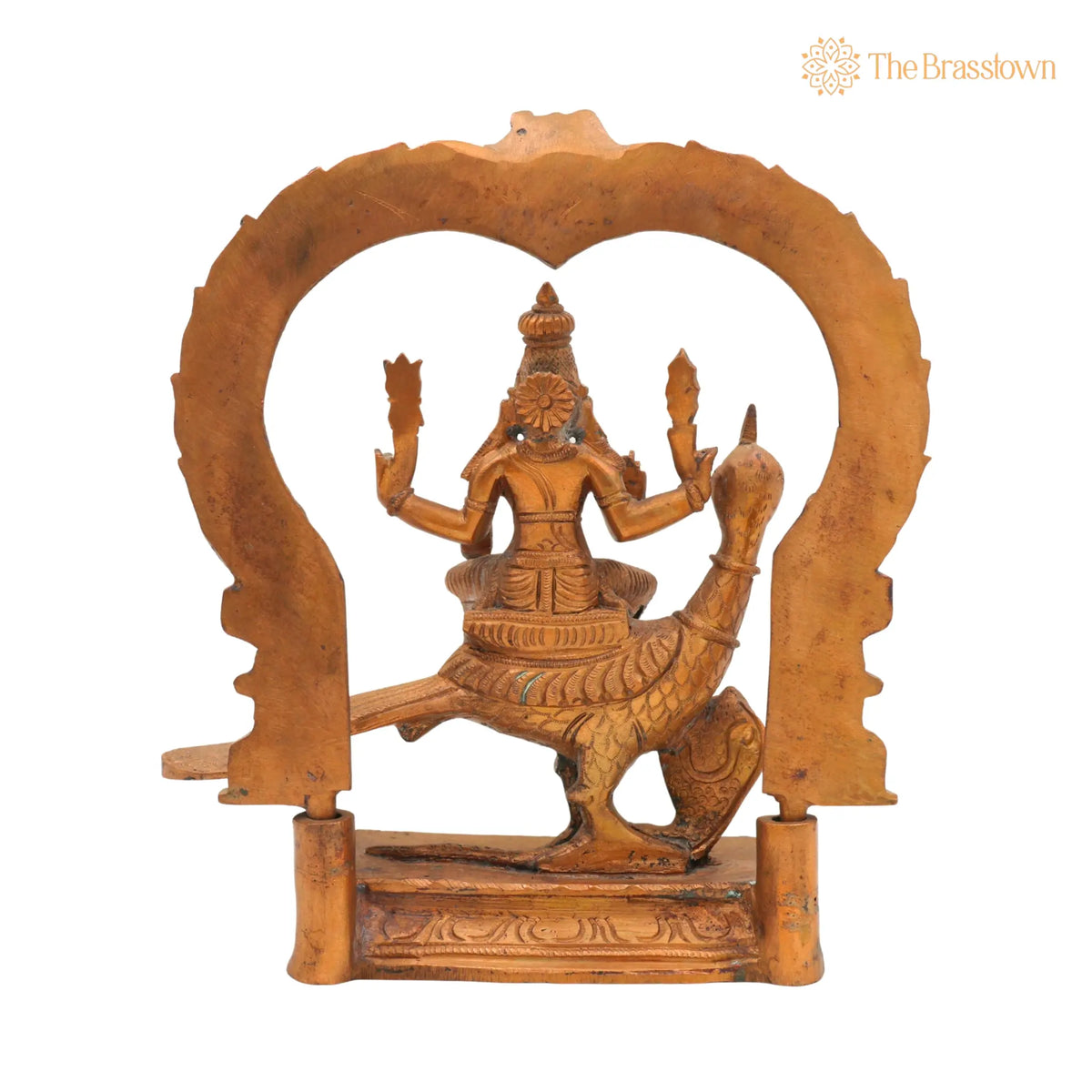 Handcrafted Bronze Kartikeya Idol – Murugan, Skanda, Kumara Panchaloha Sculpture for Pooja & Temple Décor 8 Inch 4