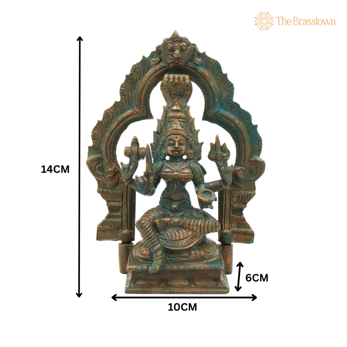 Bronze Handcrafted Mariyamman Idol – Panchaloha Mariamman Murti, Ashtadhatu Goddess Statue for Pooja, Home & Temple Décor 5.5 Inch 5
