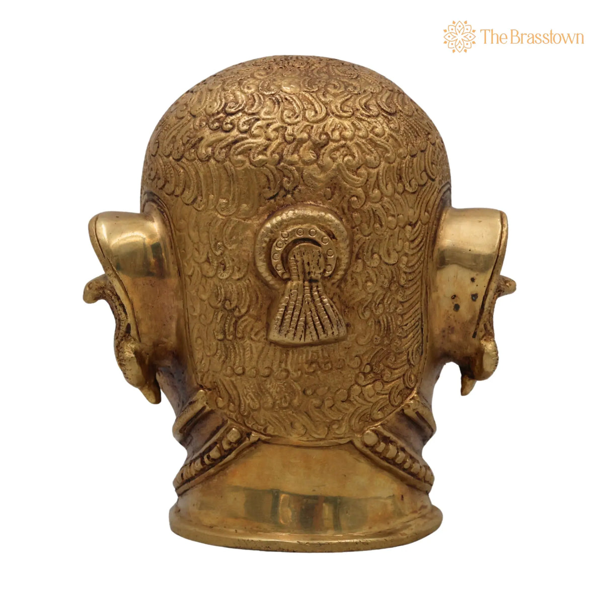 Brass Shiva Face Idol – Peetal Mahadev Mukha, Pital Bholenath Head, Handmade Rudra Mask for Puja, Home Mandir & Décor 6.5 Inch 4