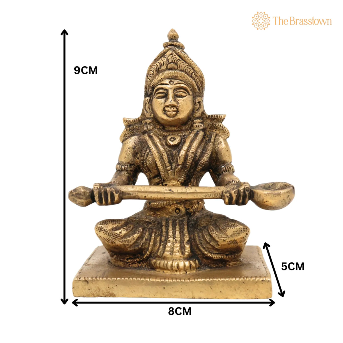 Handcrafted Brass Annapurna Devi Idol – Annapoorna Mata Murti, Annapurneshwari Amman Statue for Pooja, Home & Temple Décor 3.5 Inch 5