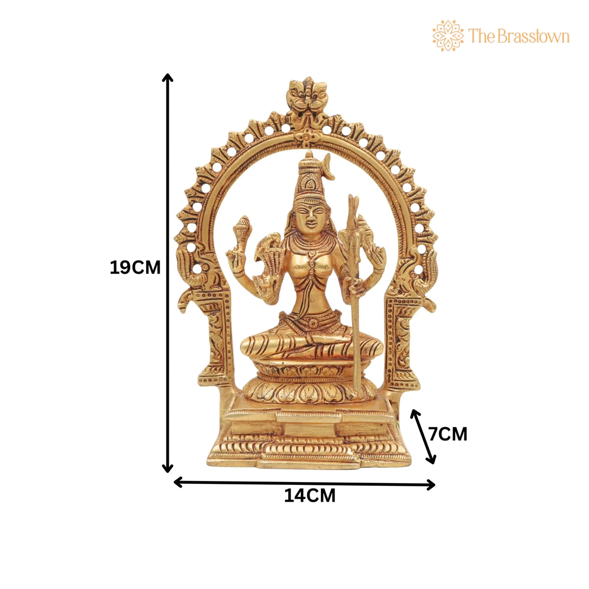Brass Kamakshi Devi Idol – Handcrafted Shakti Murti for Pooja, Temple & Home Décor 7.5 Inch 5