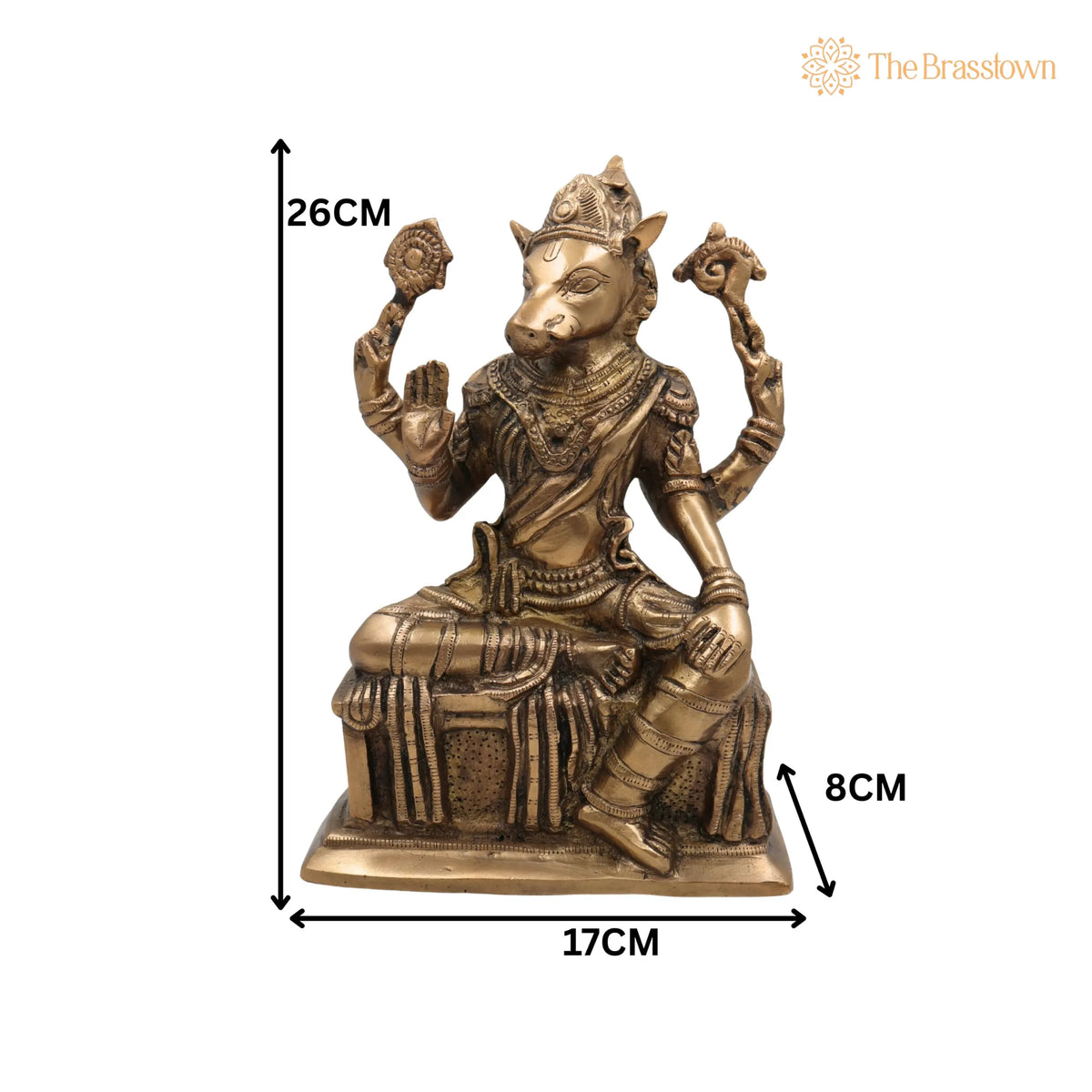 Handcrafted Brass Varahi Amman Idol – Varahi Devi Murti, Varahi Mata Statue, Dandanayaki Varahi Vigraha for Pooja 10.5 Inch 5