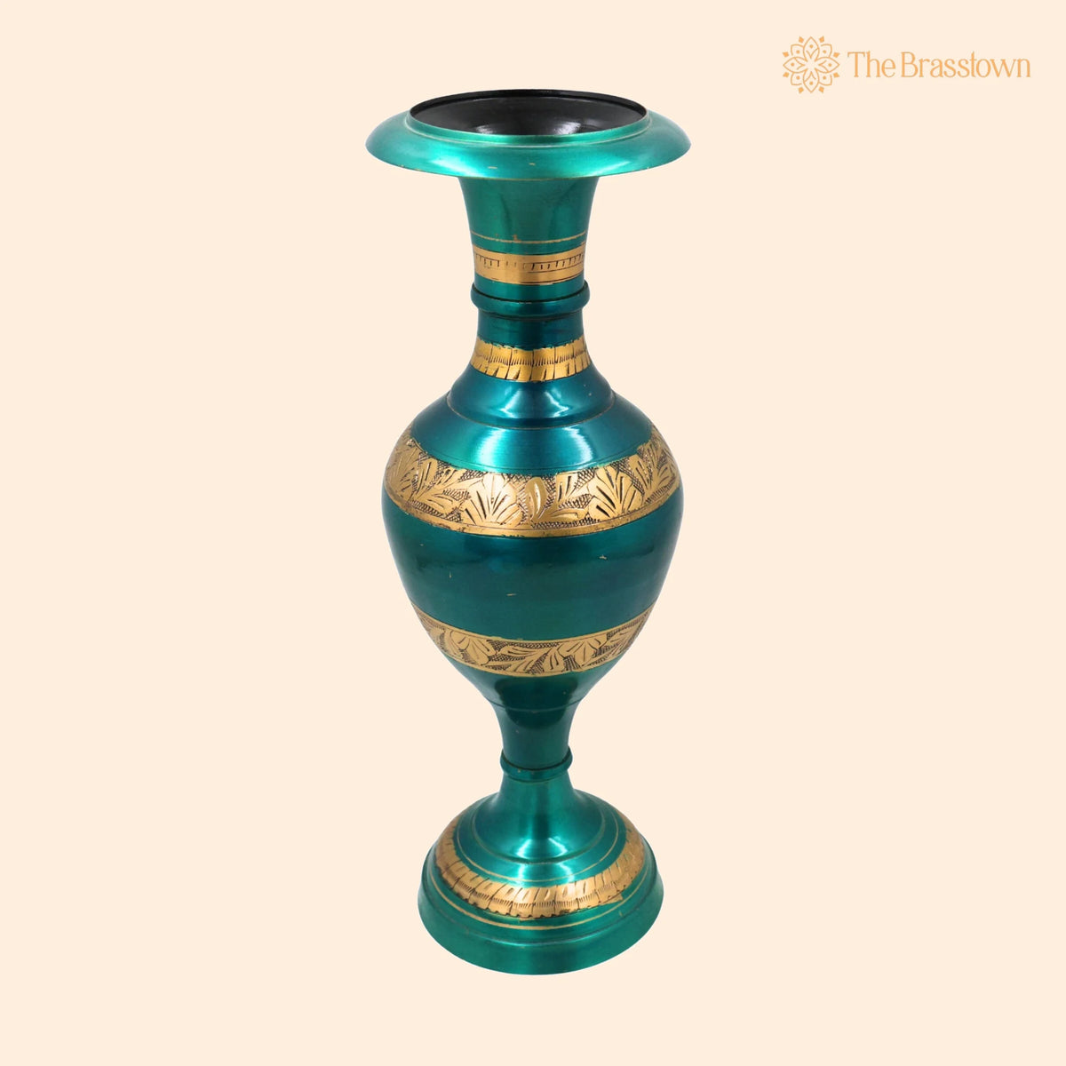 Brass Flower Vase – Handcrafted Brass Vases, Flower, Brass, Phooladaan, Vas, Vaz, Brass Vases For Home, Beautiful Vase, Brass Vase 15 Inch 1