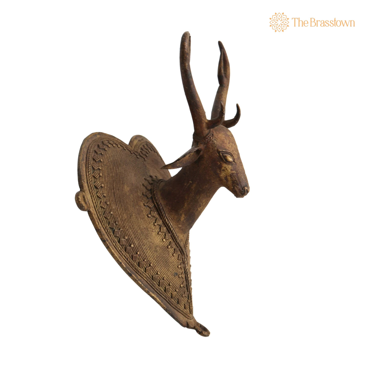 Brass Deer Idol – Handcrafted Mriga Harin Showpiece for Home Décor & Gifting 8 Inch 4