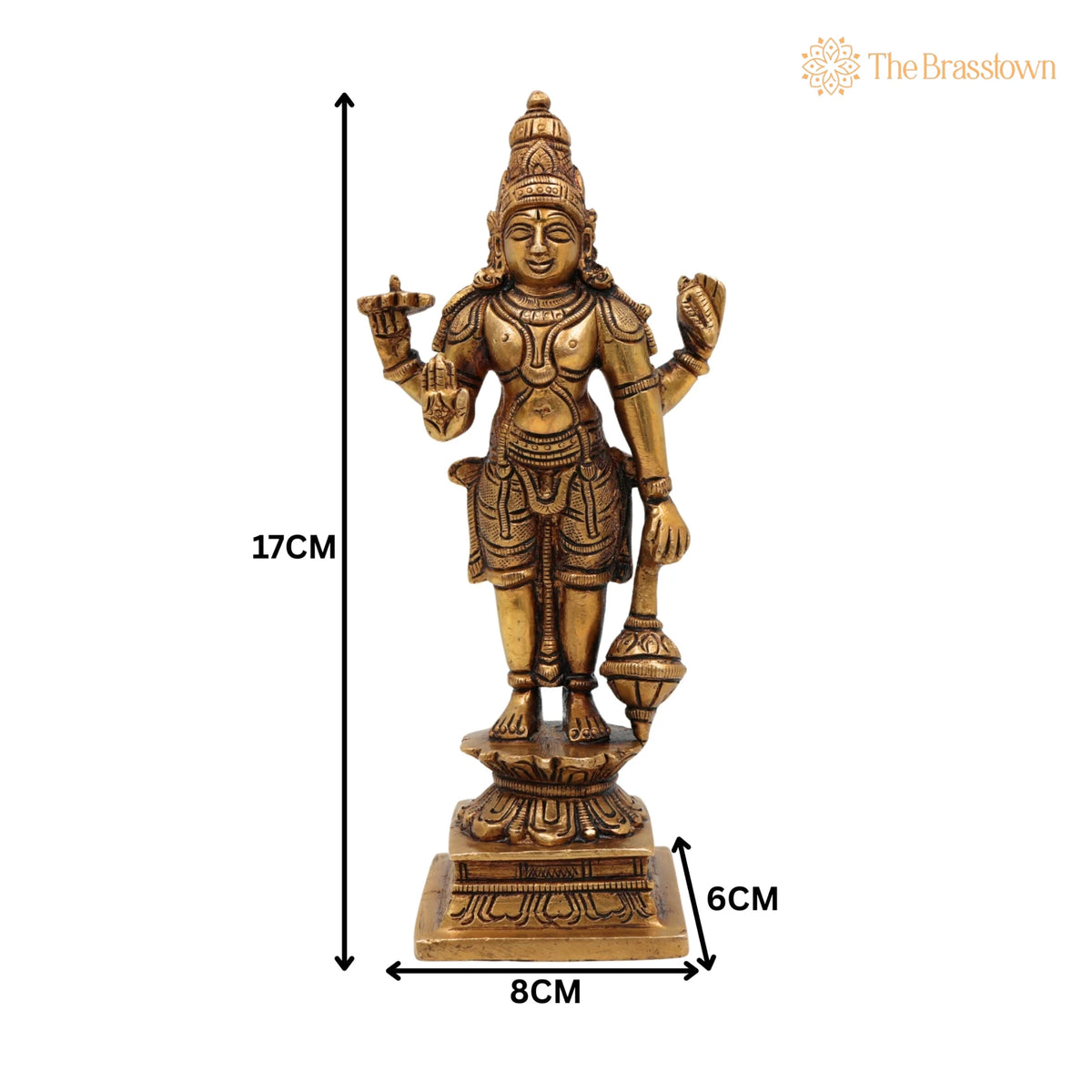 Brass Vishnu Idol – Handcrafted Narayana Murti, Narayana Pooja Idol, Home Décor & Spiritual Gift 7 Inch 5