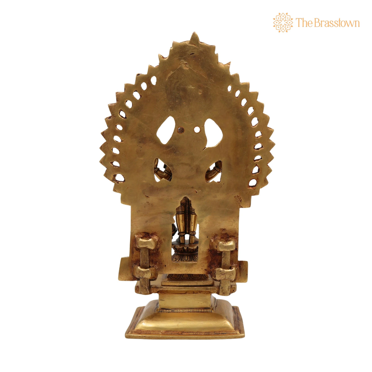 Brass Vishnu Idol with Prabhavali – Handcrafted Narayana Murti for Puja, Home Mandir & Décor 11.5 Inch 4