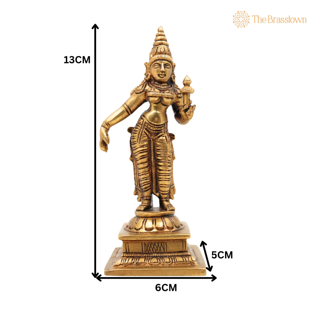 Handcrafted Brass Sri Devi Silai – Lakshmi Idol, Mahalakshmi Murti, Shri Kamala Devi Statue for Home Temple, Pooja & Gifts 5 Inch 5