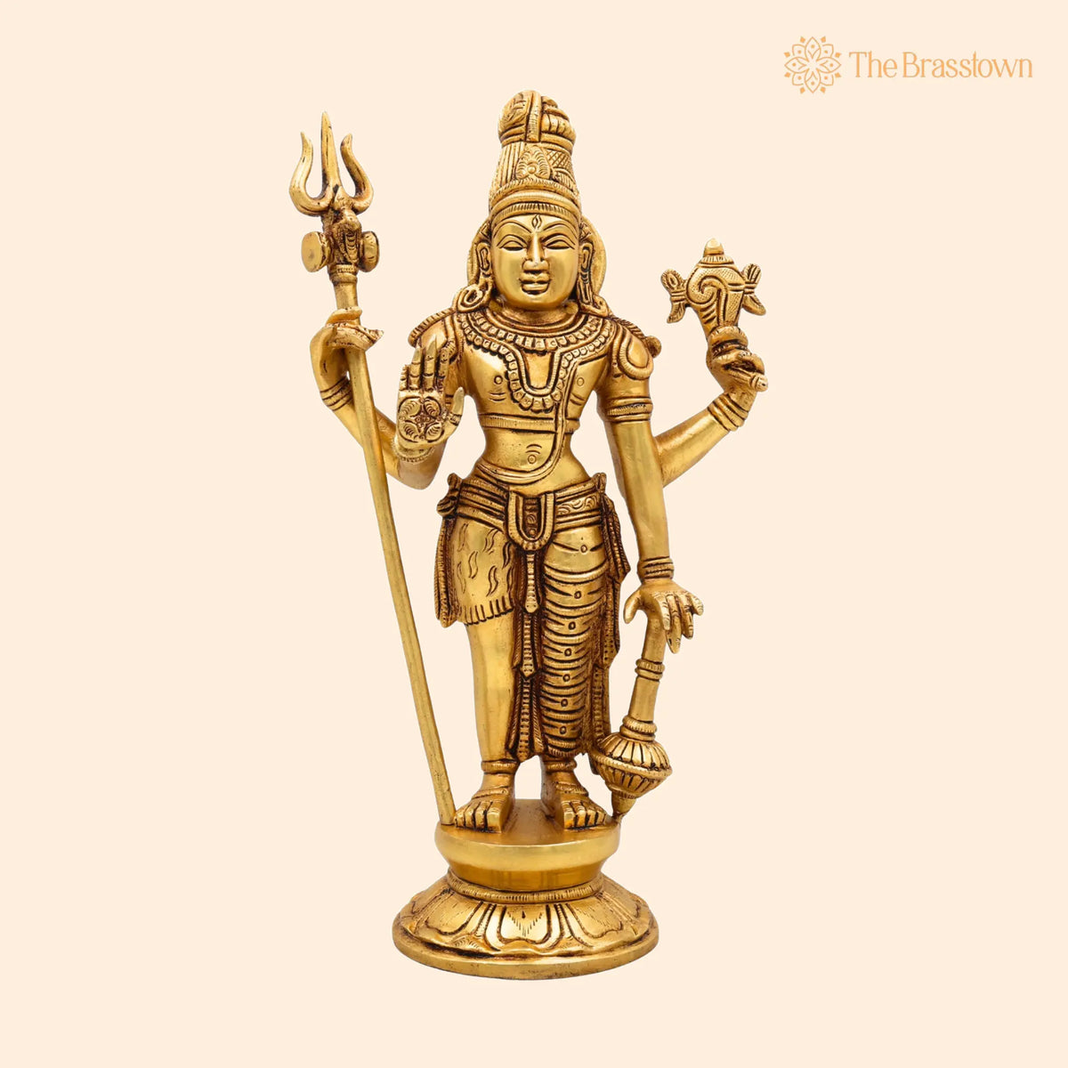 Brass Harihara Idol – Handmade Peetal Pittal Pital Sculpture for Puja, Home Mandir & Décor 11 Inch 1