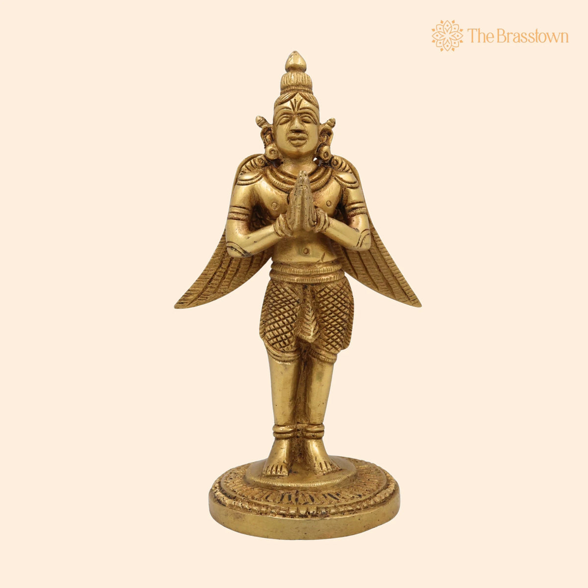 Brass Garuda Deva Idol – Handcrafted Suparna Pakshiraja Khageshwara Murti for Pooja, Décor & Gifting 7.5 Inch 1