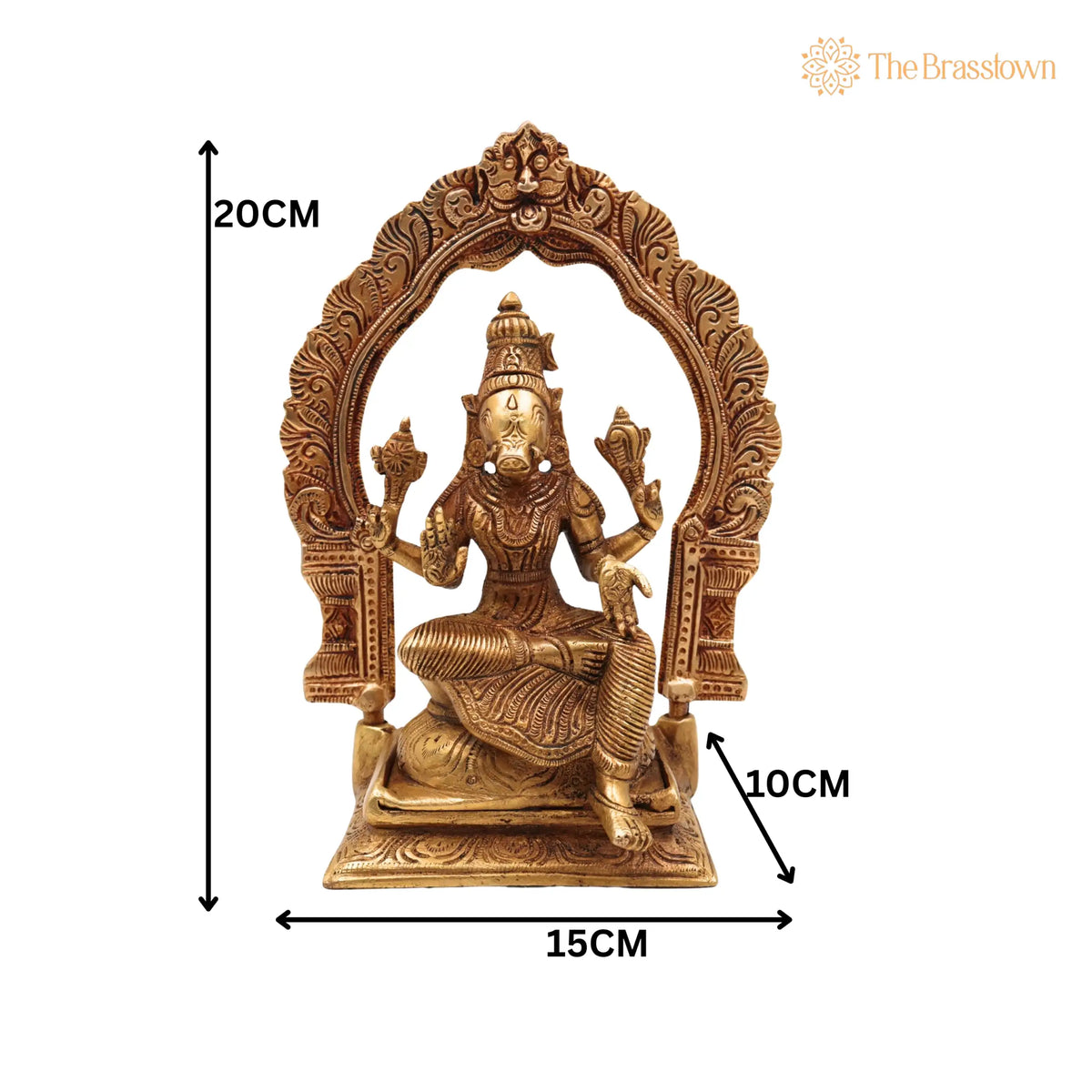 Brass Varahi Amman Idol – Handcrafted Varahi Devi Murti, Maa Varahi Mata Vigraha for Pooja, Home Temple & Décor 8 Inch 5