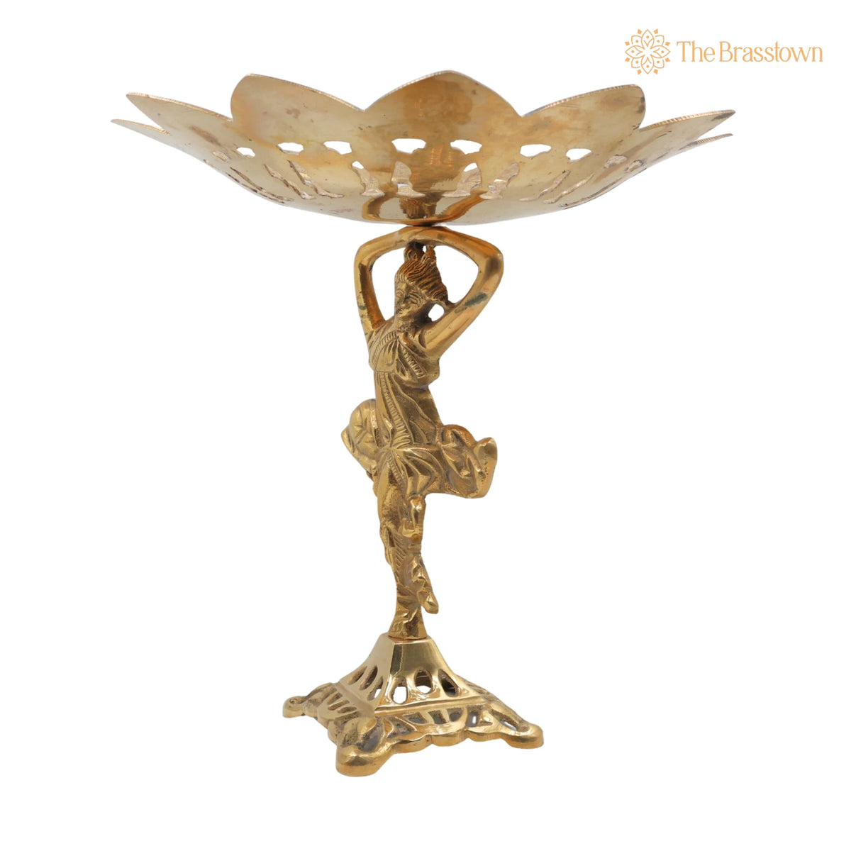 Brass Bowl – Handcrafted Decorative Bowls, Fruit Bowl, Dry Fruit Bowl, Stand, Décor Bowl, Pittal Ka Katora 12 Inch 3