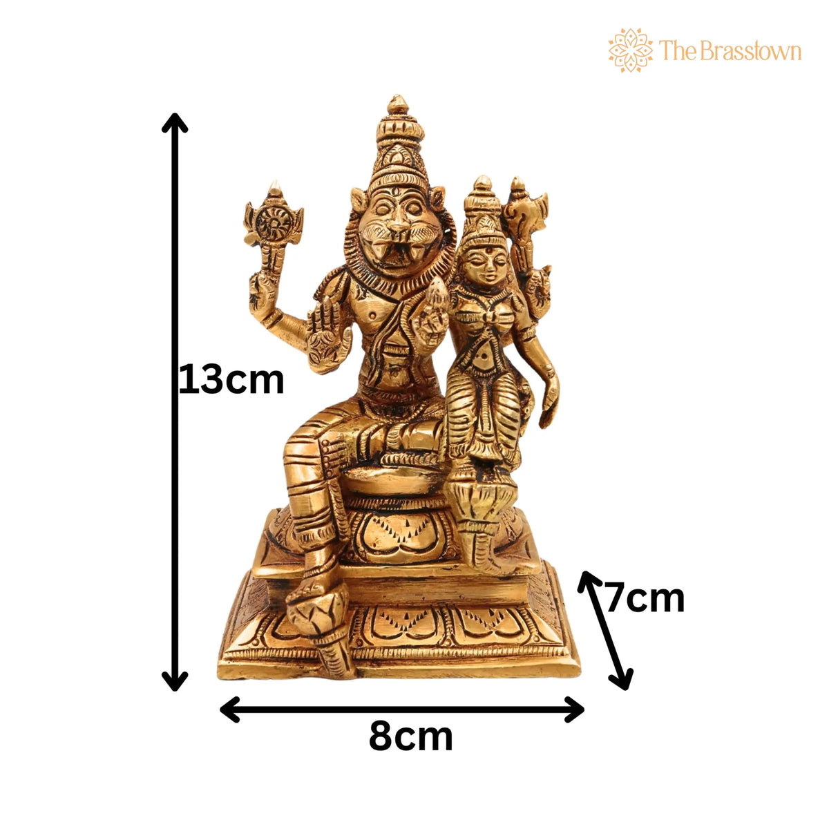Brass Lakshmi Narasimha Swamy Idol – Handcrafted Pital Silai for Pooja & Home Décor 5 Inch 5