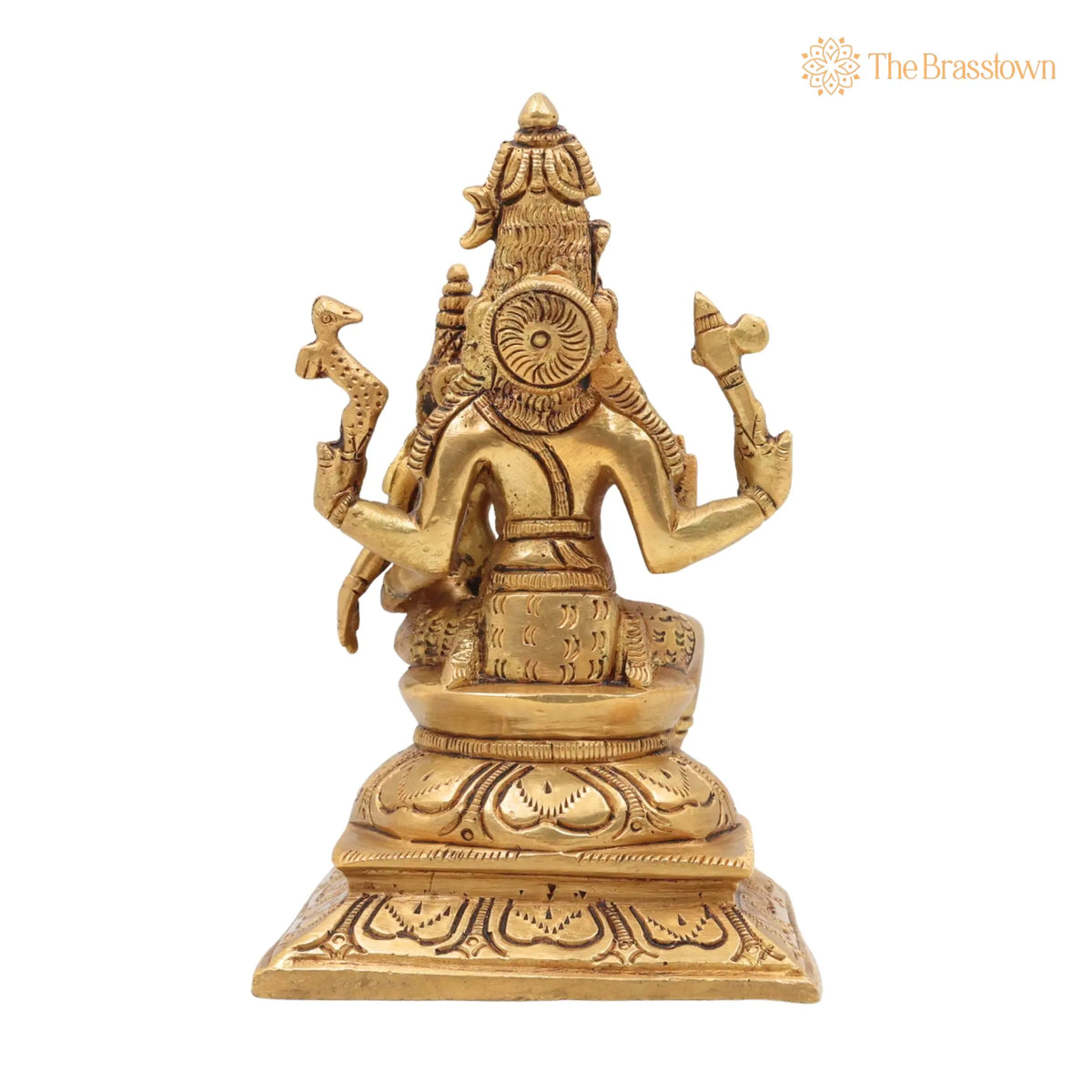 Brass Shiva Parvati Idol – Ardhnarishwar Uma Maheshwar Gauri Shankar Murti, Handcrafted Shiv Shakti Statue for Pooja 6 Inch 4