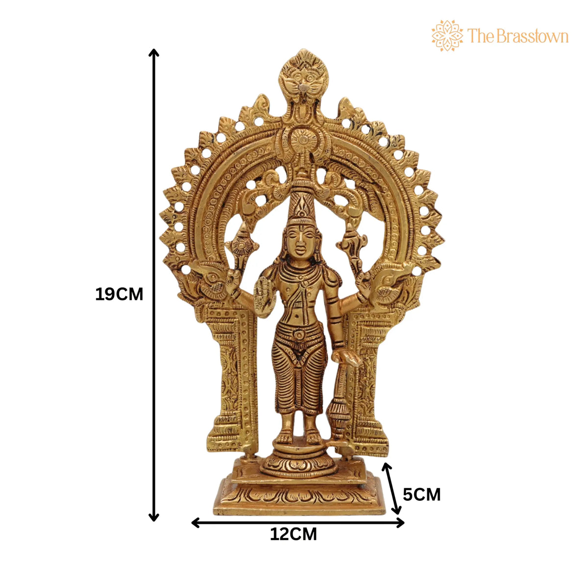 Brass Vishnu Idol – Handcrafted Narayana Murti Statue, Govinda Padmanabha Brass Sculpture, Pooja & Home Décor Idol 7.5 Inch 5