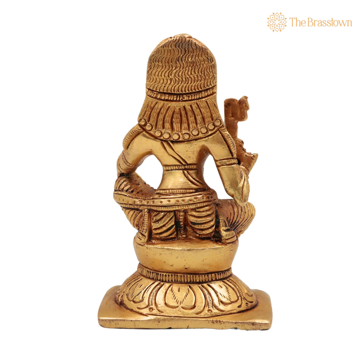 Brass Ayyanar Idol – Handcrafted Tamil Village Guardian Deity, Dharma Shasta, Aiyanar Silai, Kaaval Deivam, Shasta Murti Sculpture 4 Inch 4