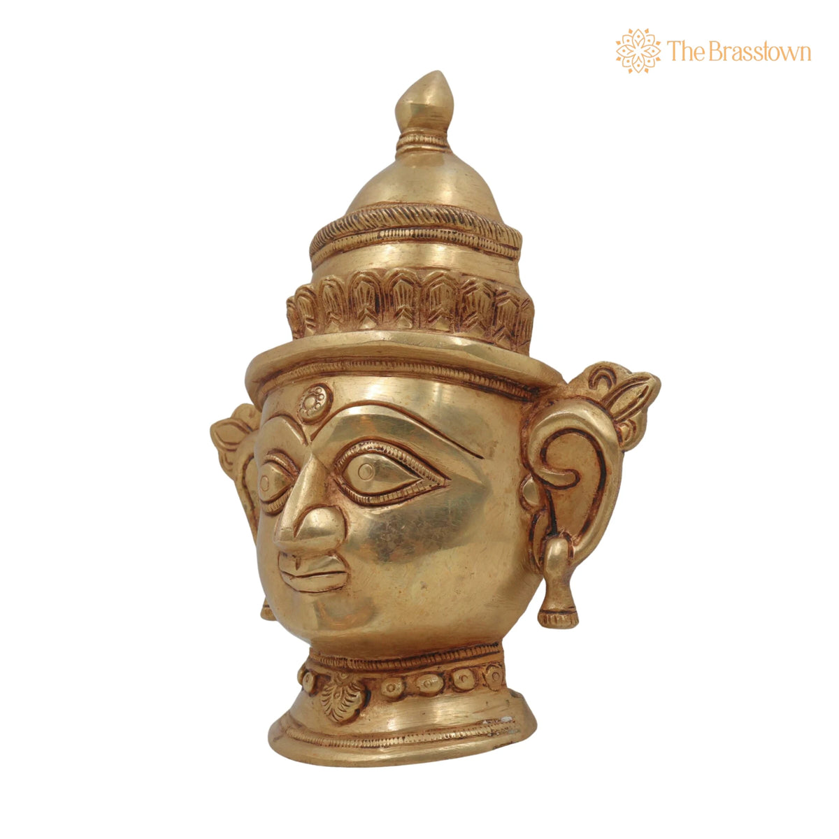 Handcrafted Brass Gowri Face Idol – Temple, Home Décor & Gifting 9 Inch 3