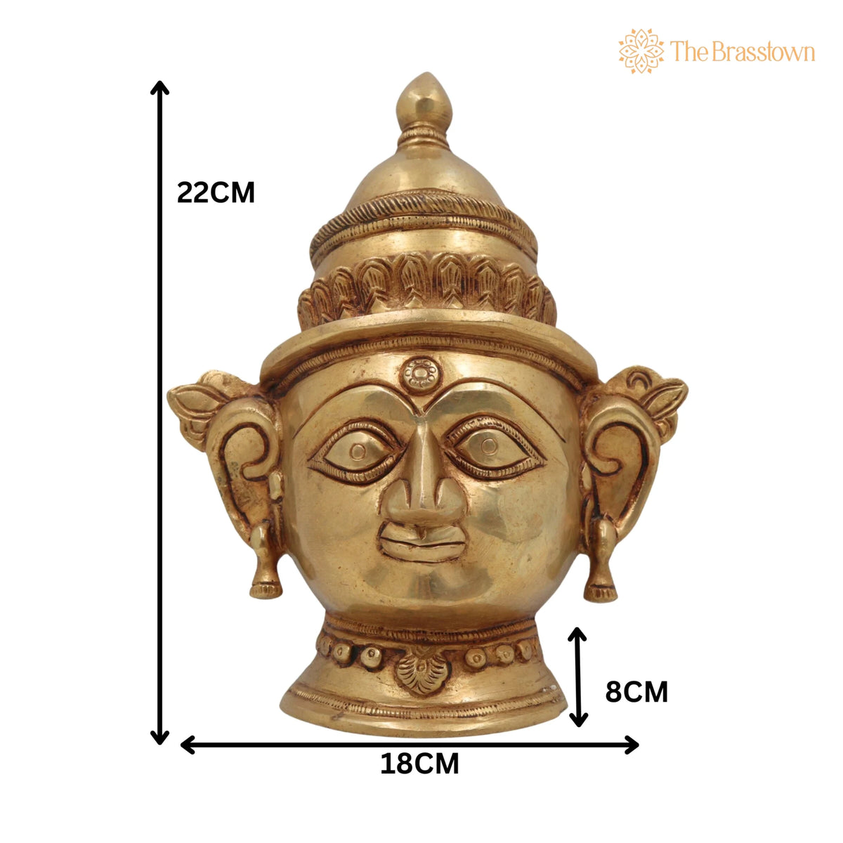 Handcrafted Brass Gowri Face Idol – Temple, Home Décor & Gifting 9 Inch 5